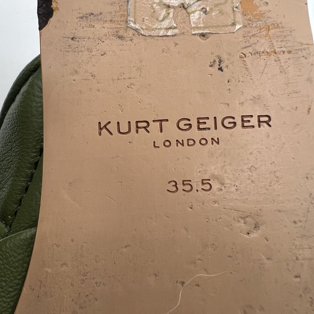 Kurt Geiger London Soho Mule Drench 35.5 Quilted Olive Chain Eagle Head Leather - Picture 11 of 13